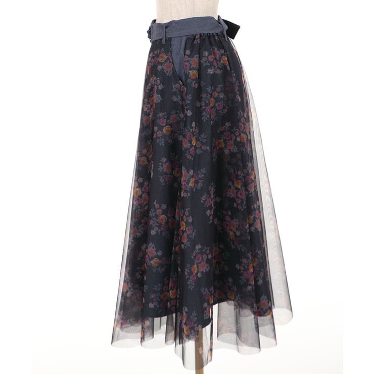 【新品】alureville　花柄　チュール　ロングスカート　M アルアバイル LOULOU WILLOUGHBY】チュチュスカート|allureville OFFICIAL