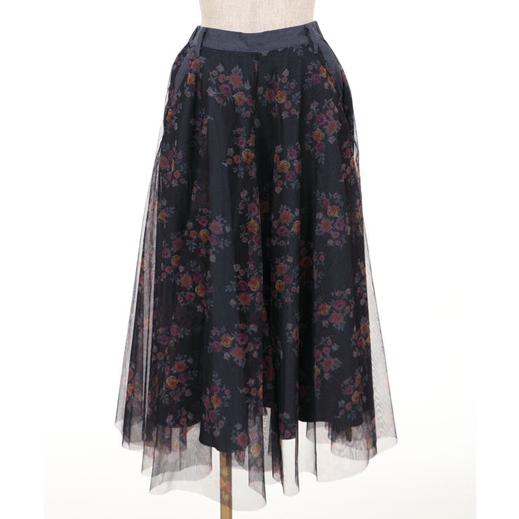 花柄チュールロングスカート[品番：IGAW0000170]｜axes femme