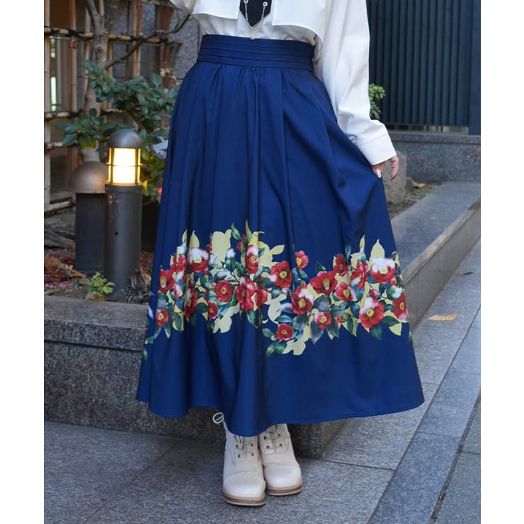 椿柄スカート | axes femme | 詳細画像6 