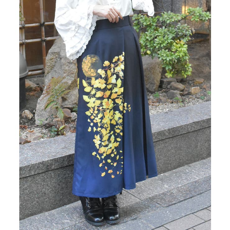 イエロー | 紅葉柄スカート | axes femme