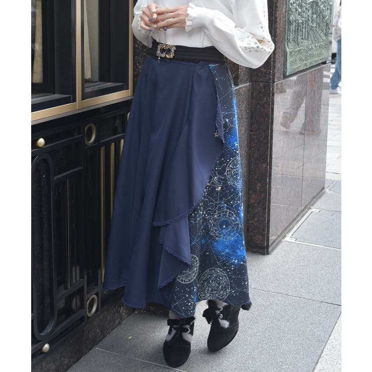 紺 | アステリズムフリルスカート | axes femme