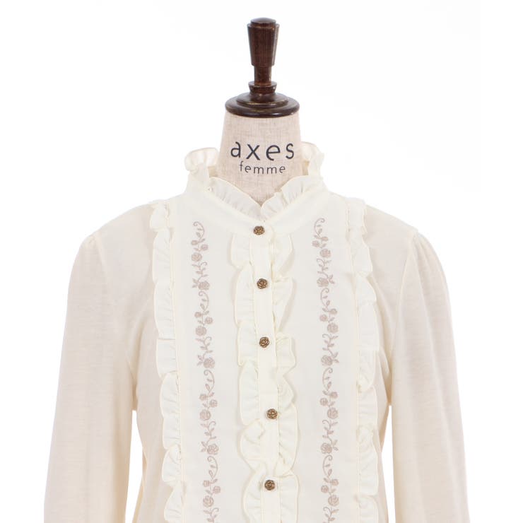 【2点セット】薔薇刺繍チェック柄ワンピース、レース使いブラウス★axes axes femme - 【2点セット】新品タグ付き☆うさぎとトランプ柄