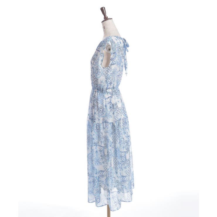 フラワー×タイル柄楊柳ワンピース | axes femme | 詳細画像16 