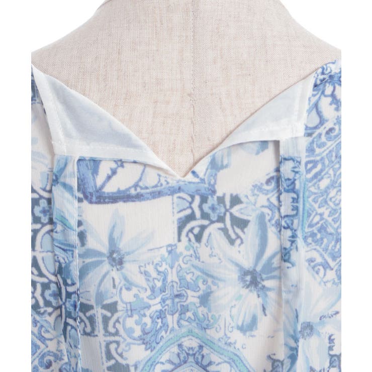 フラワー×タイル柄楊柳ワンピース | axes femme | 詳細画像22 