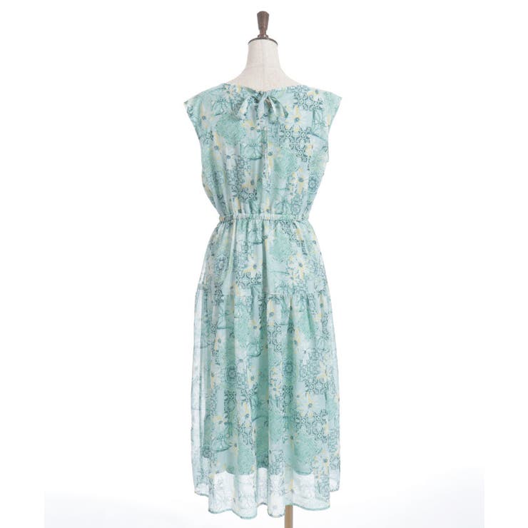 フラワー×タイル柄楊柳ワンピース | axes femme | 詳細画像25 