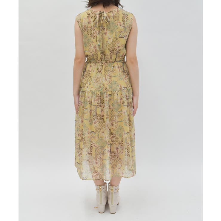 フラワー×タイル柄楊柳ワンピース | axes femme | 詳細画像3 