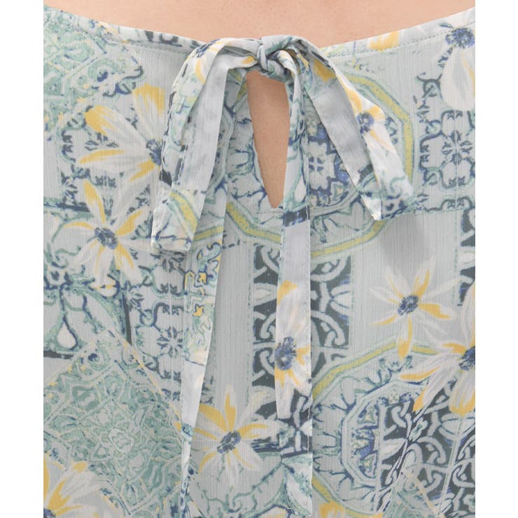 フラワー×タイル柄楊柳ワンピース | axes femme | 詳細画像5 