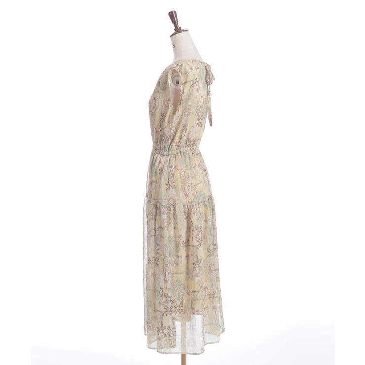 フラワー×タイル柄楊柳ワンピース | axes femme | 詳細画像8 