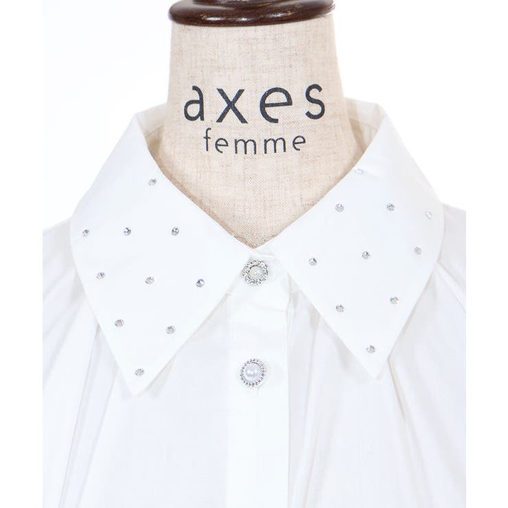 タックデザイン七分袖シャツ | axes femme | 詳細画像20 