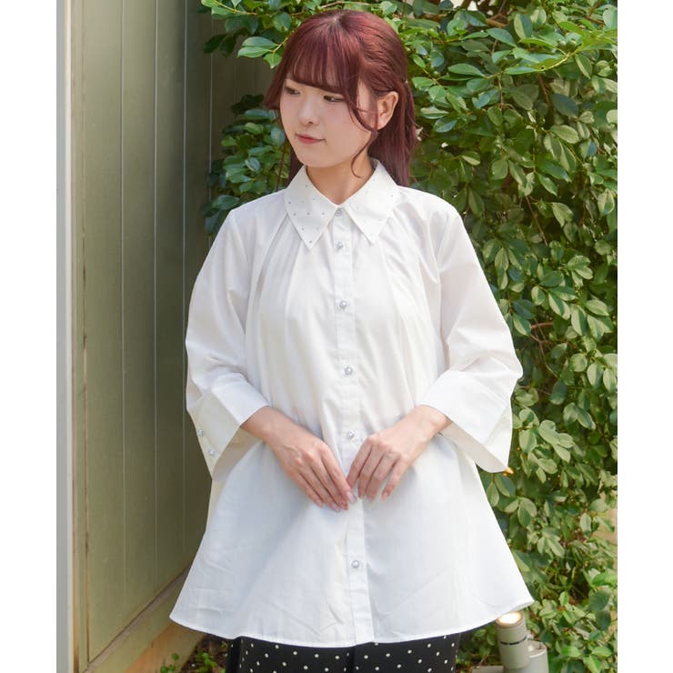 タックデザイン七分袖シャツ | axes femme | 詳細画像6 