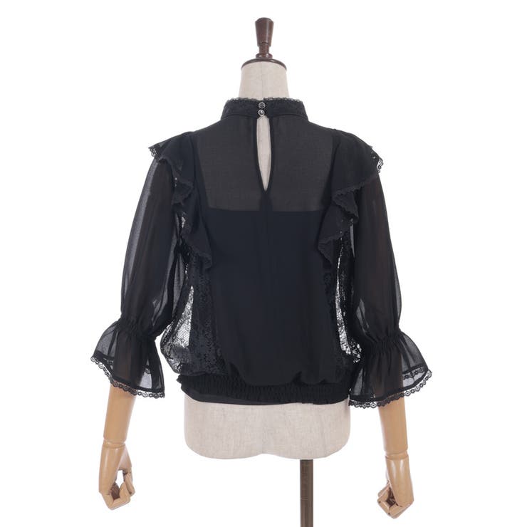 レース×シフォン七分袖ブラウス | axes femme | 詳細画像11 