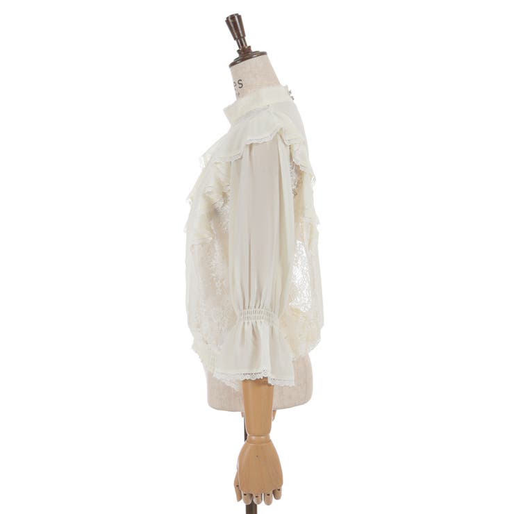 レース×シフォン七分袖ブラウス | axes femme | 詳細画像16 