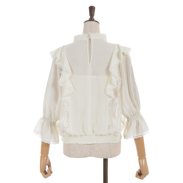 レース×シフォン七分袖ブラウス | axes femme | 詳細画像17 