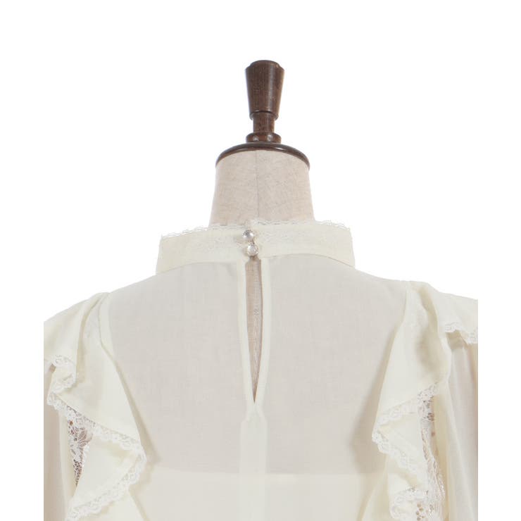 レース×シフォン七分袖ブラウス | axes femme | 詳細画像22 