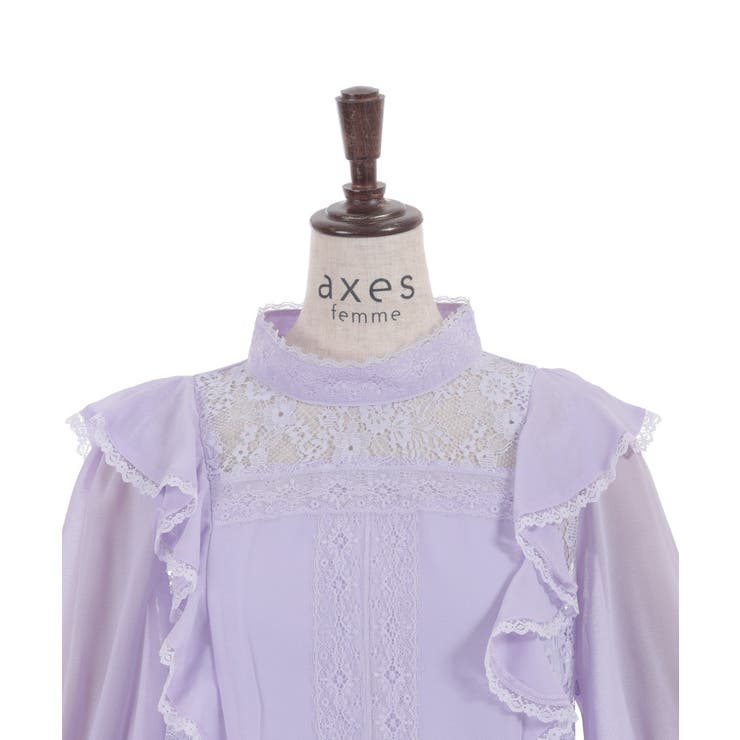 レース×シフォン七分袖ブラウス | axes femme | 詳細画像27 