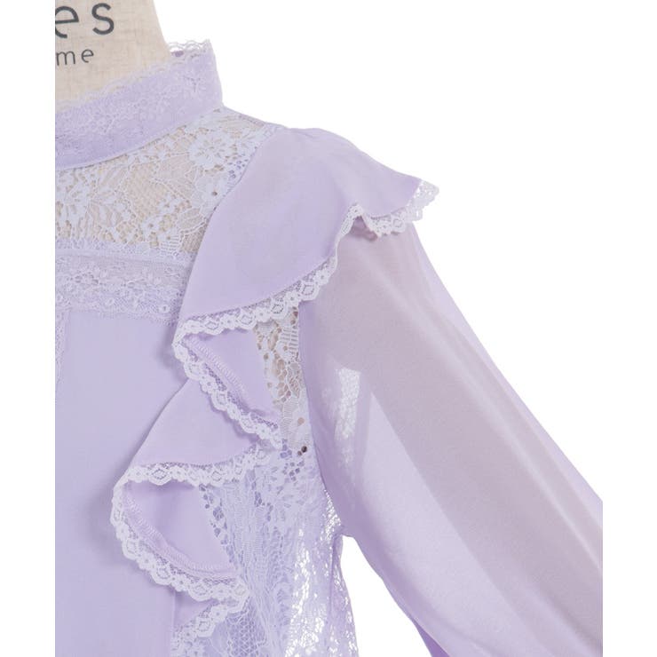 レース×シフォン七分袖ブラウス | axes femme | 詳細画像30 