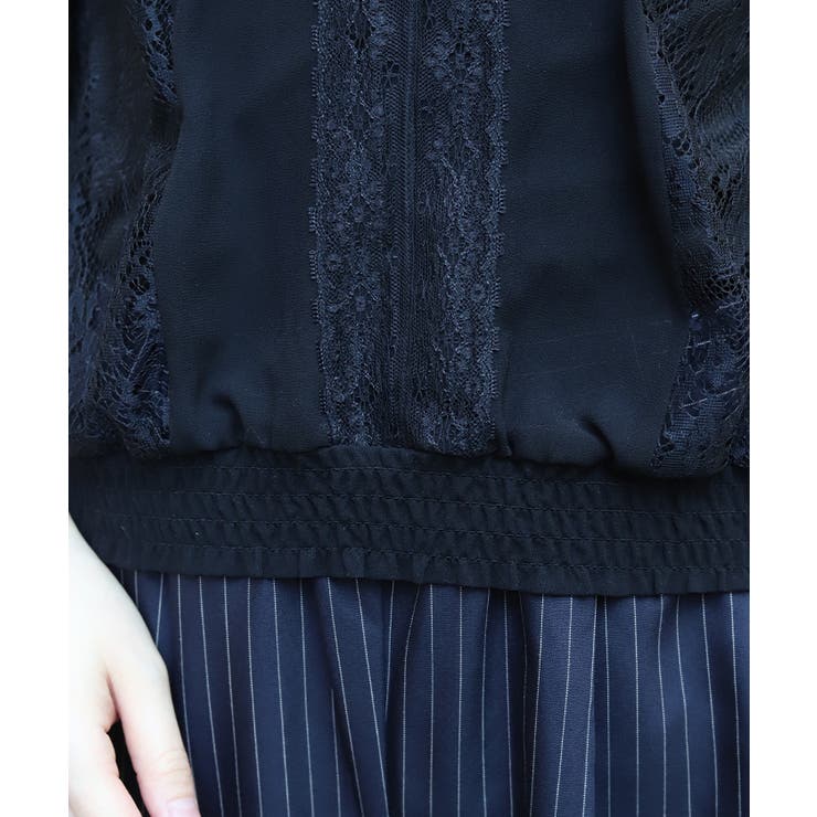 レース×シフォン七分袖ブラウス | axes femme | 詳細画像6 