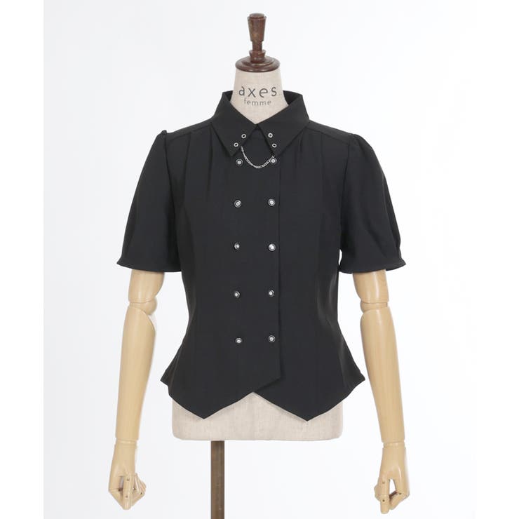 コルセット風ダブルボタンブラウス[品番：IGAW0005071]｜axes