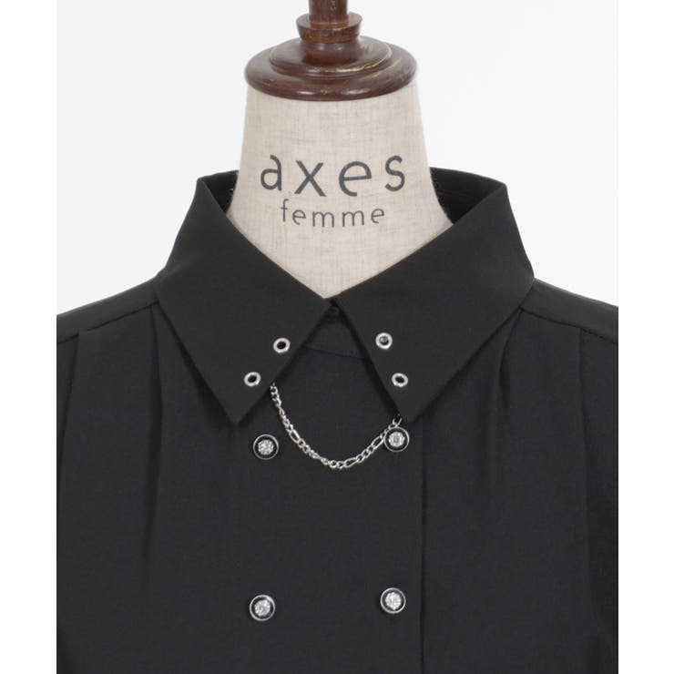 コルセット風ダブルボタンブラウス[品番：IGAW0005071]｜axes femme