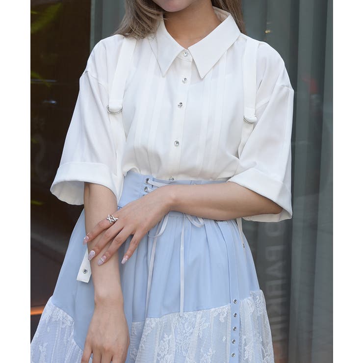 タブデザインロングシャツ | axes femme | 詳細画像1 
