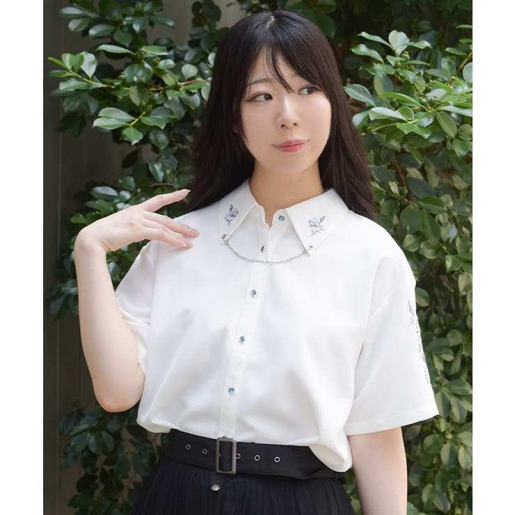 チェーン付刺繍シャツ | axes femme | 詳細画像11 