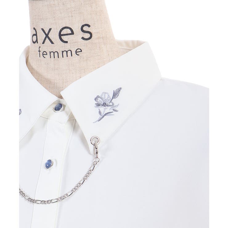 チェーン付刺繍シャツ | axes femme | 詳細画像16 