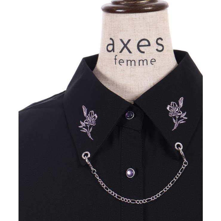 チェーン付刺繍シャツ | axes femme | 詳細画像20 