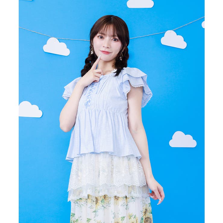 サックス | コットンレースペプラム風ＢＬ | axes femme