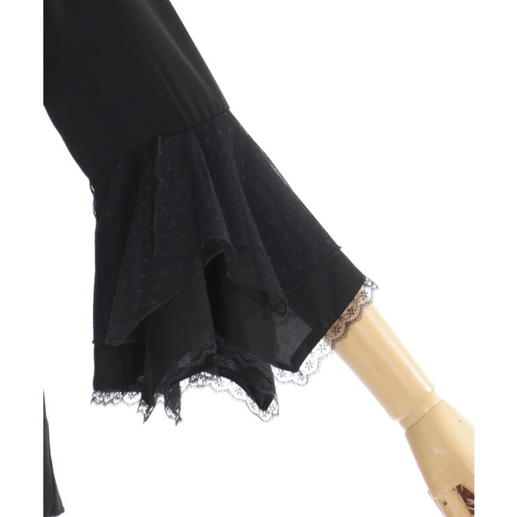 大人気廃盤品 axes femme kawaiiドットチュールブラウス ブラック axes femme｜ドットチュール姫袖ブラウス | Rakuten Fashion(楽天