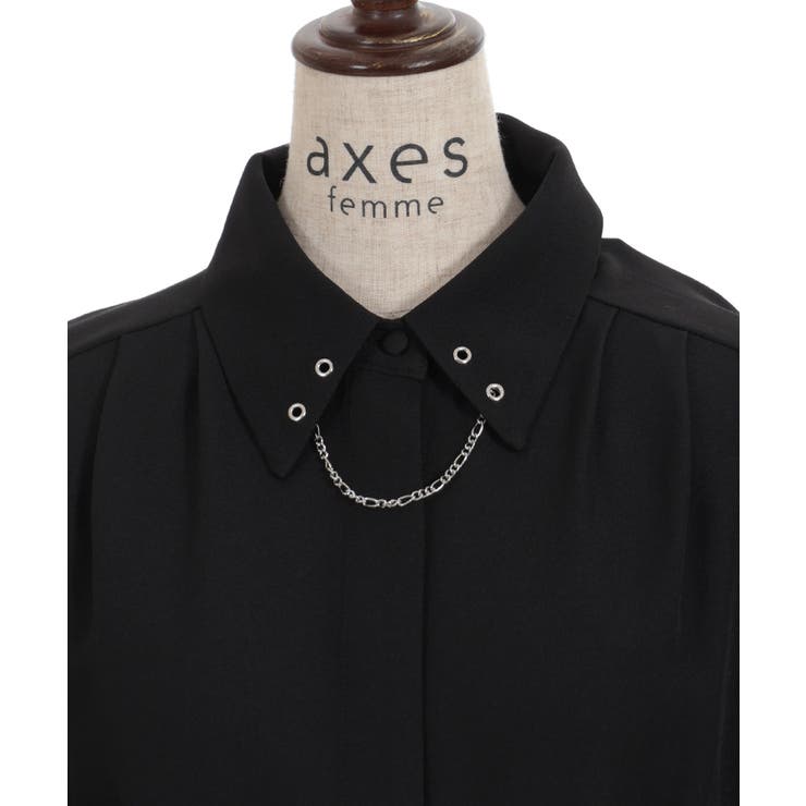 チェーン付コルセット風ブラウス[品番：IGAW0004813]｜axes femme