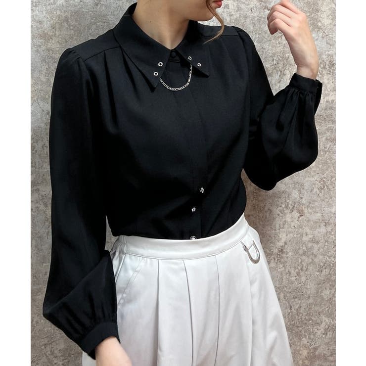 チェーン付コルセット風ブラウス[品番：IGAW0004813]｜axes femme