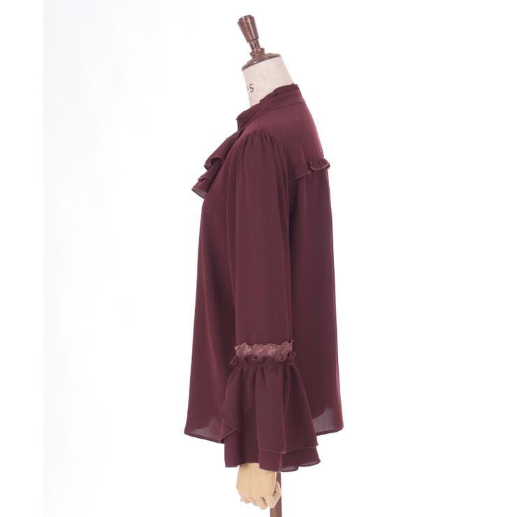 ジャボ風フリルブラウス[品番：IGAW0005769]｜axes femme