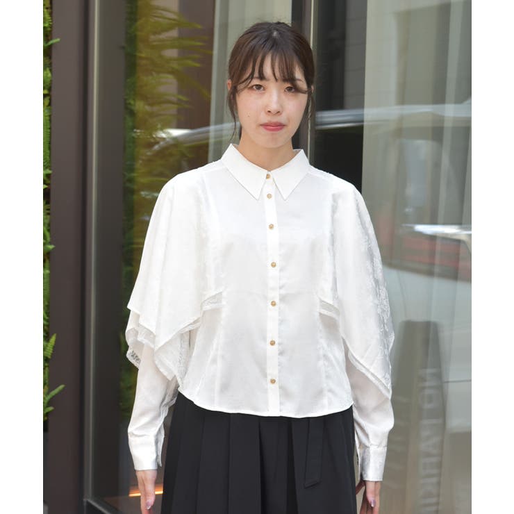 ケープ風フレアジャガードブラウス | axes femme | 詳細画像4 