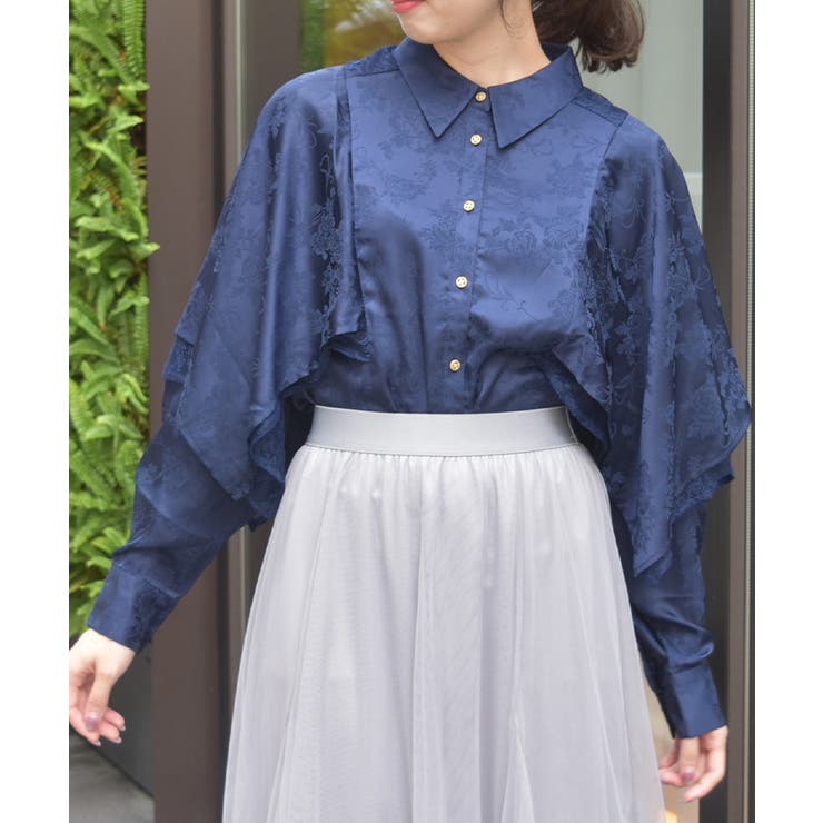 ケープ風フレアジャガードブラウス | axes femme | 詳細画像5 