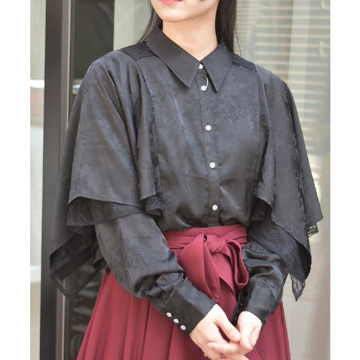 ケープ風フレアジャガードブラウス | axes femme | 詳細画像7 