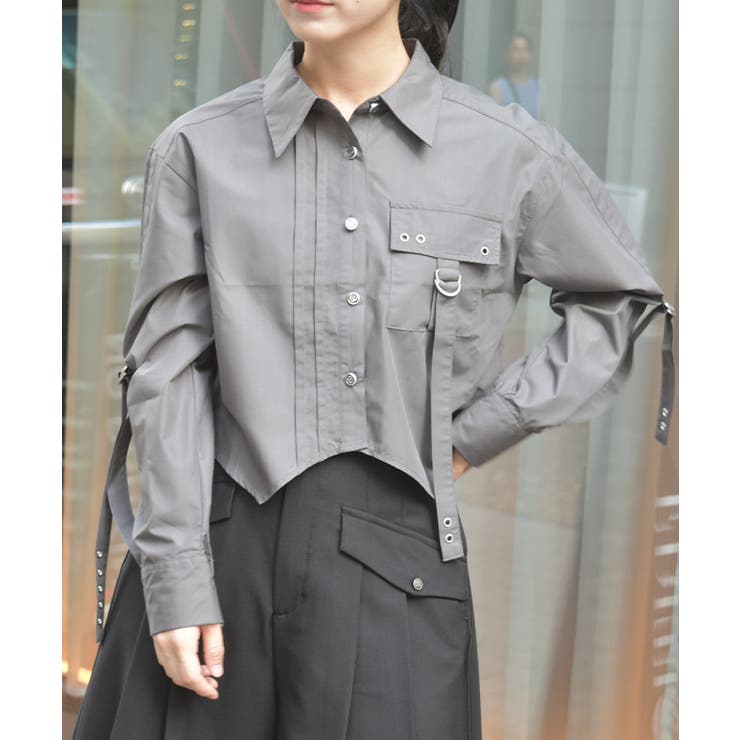 チャコール | ハトメ×タブショートシャツ | axes femme