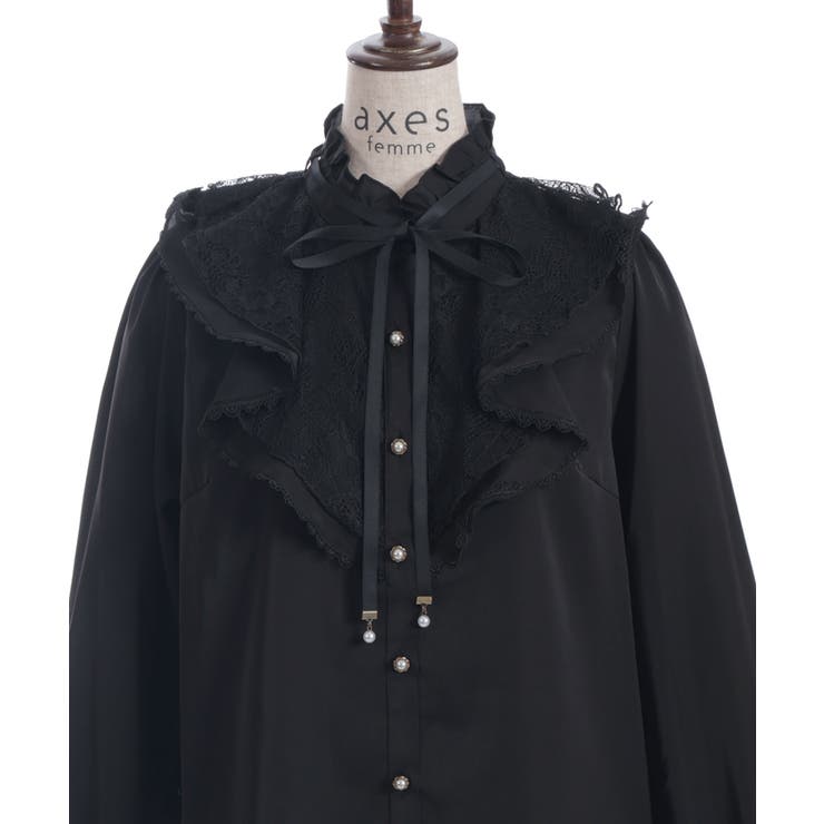 レース重ねラッフルフリルブラウス | axes femme | 詳細画像11 