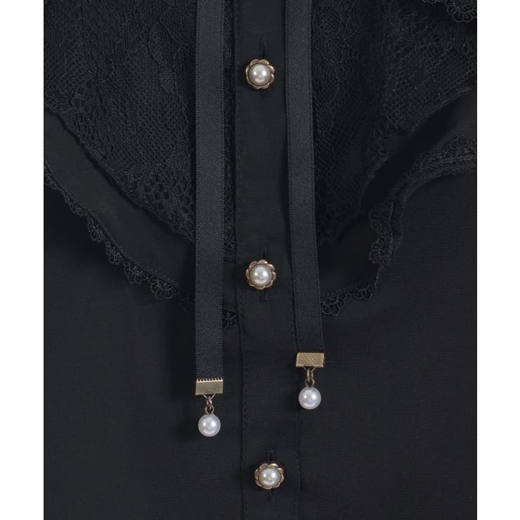 レース重ねラッフルフリルブラウス | axes femme | 詳細画像13 