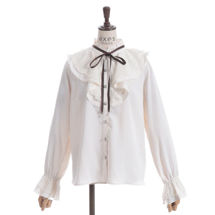 レース重ねラッフルフリルブラウス | axes femme | 詳細画像16 