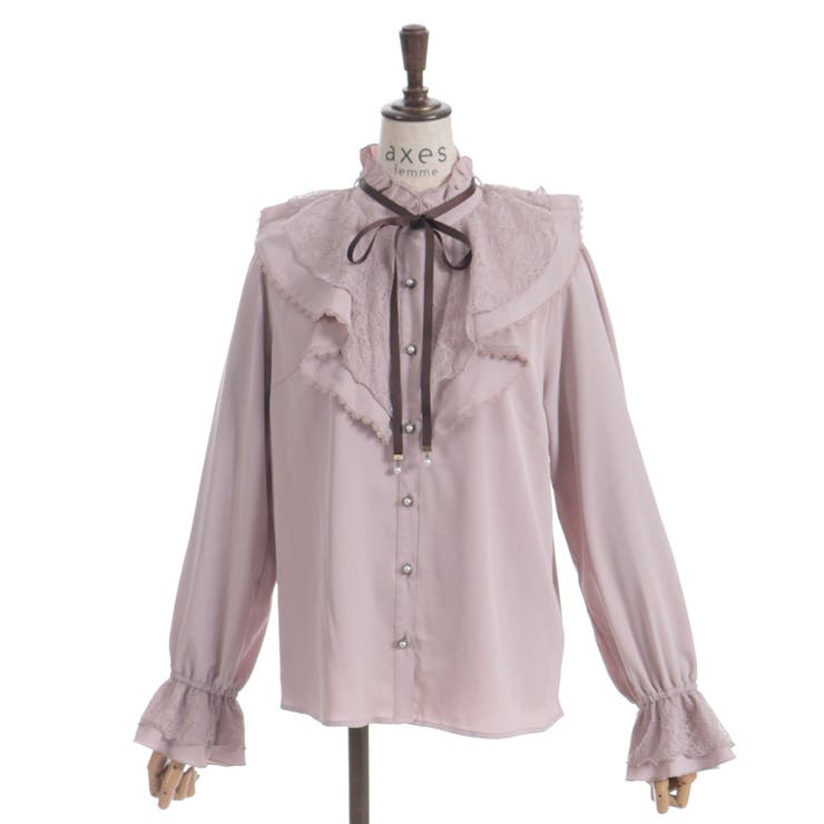 レース重ねラッフルフリルブラウス | axes femme | 詳細画像24 