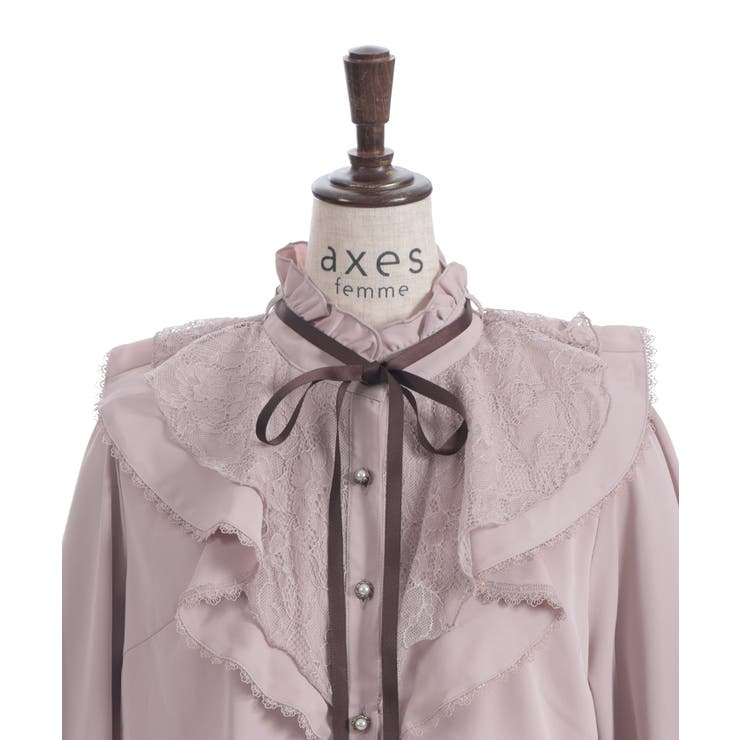 レース重ねラッフルフリルブラウス | axes femme | 詳細画像27 
