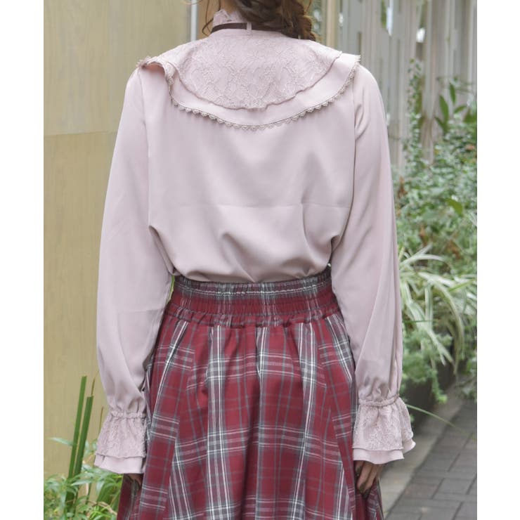 レース重ねラッフルフリルブラウス | axes femme | 詳細画像3 