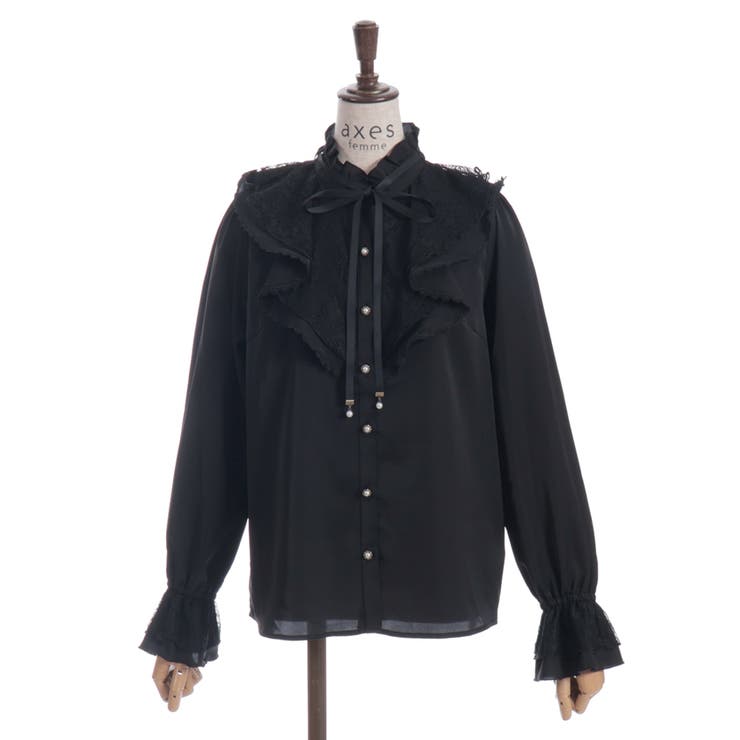 レース重ねラッフルフリルブラウス | axes femme | 詳細画像8 