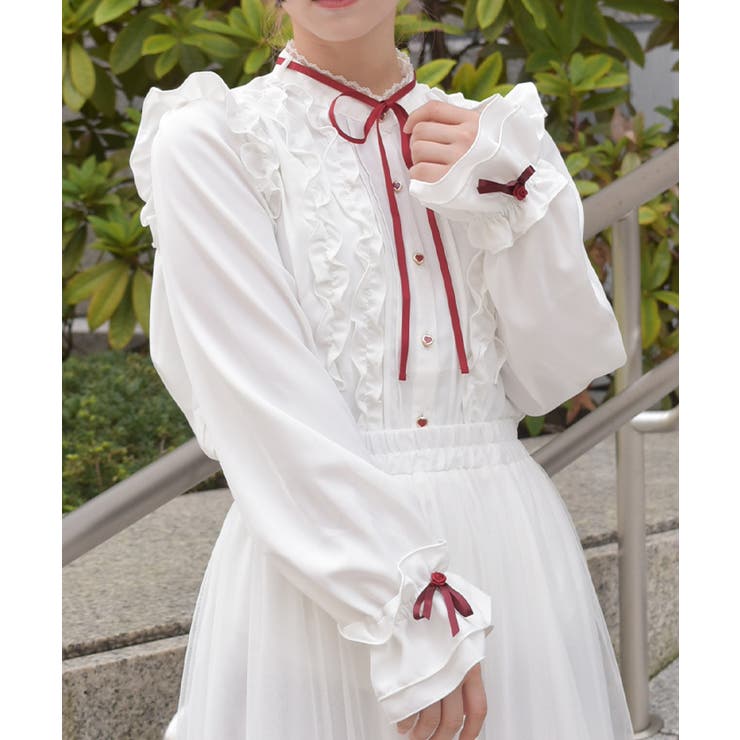 白 | ホイップフリルブラウス | axes femme