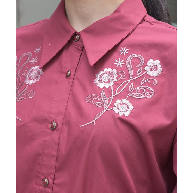 花刺繍オーバーシャツ | axes femme | 詳細画像6 