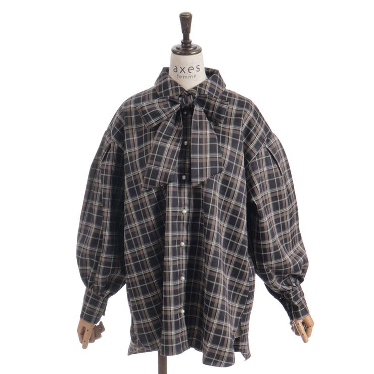 ボリューム袖リボンシャツ | axes femme | 詳細画像18 