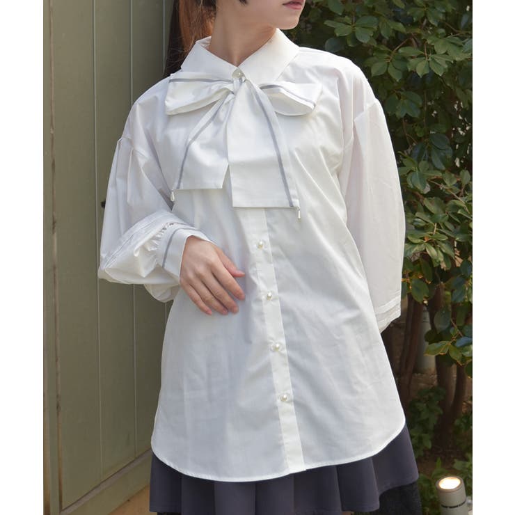 ラインリボンオーバーシャツ | axes femme | 詳細画像7 