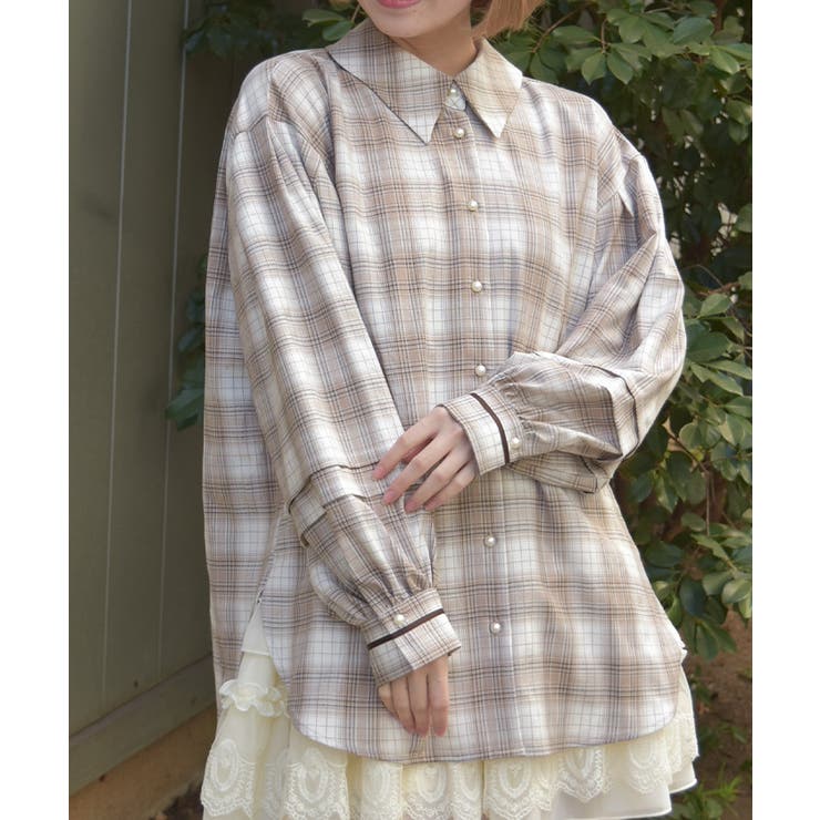 ラインリボンオーバーシャツ | axes femme | 詳細画像9 