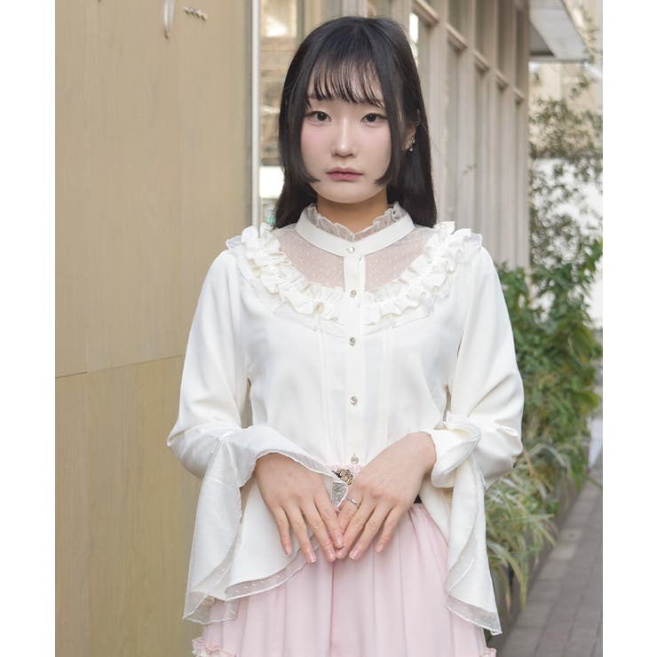 ドットチュール姫袖ブラウス | axes femme | 詳細画像10 