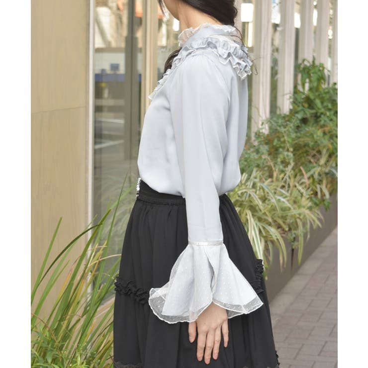 ドットチュール姫袖ブラウス[品番：IGAW0007527]｜axes femme